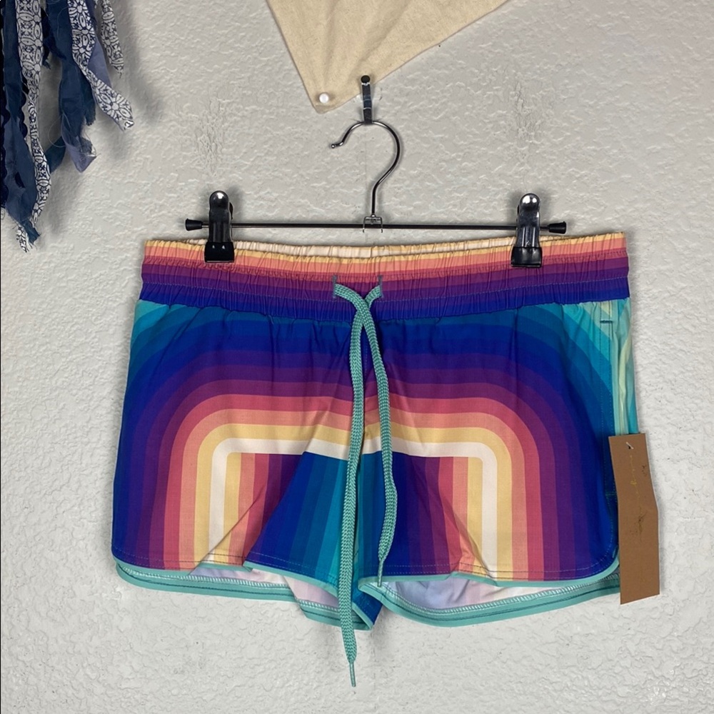 Niyama Sol rainbow retro glow sport shorts - Picture 2 of 7